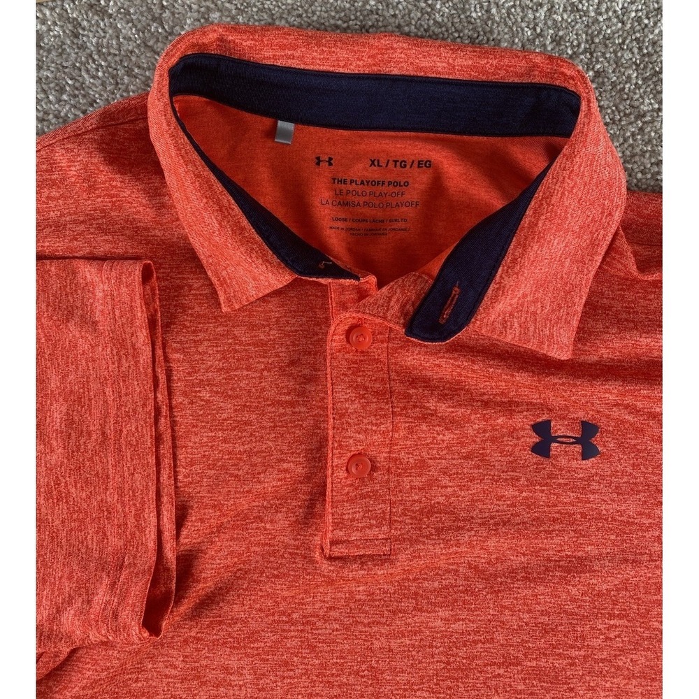 Under Armour The Playoff Polo Color Red Rush Polo Mens XL Stretch Golfing Unique